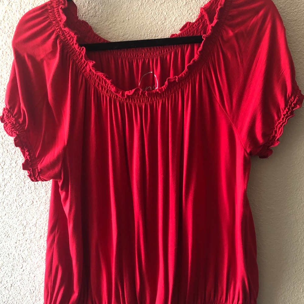 INC Red Short sleeve top, size large